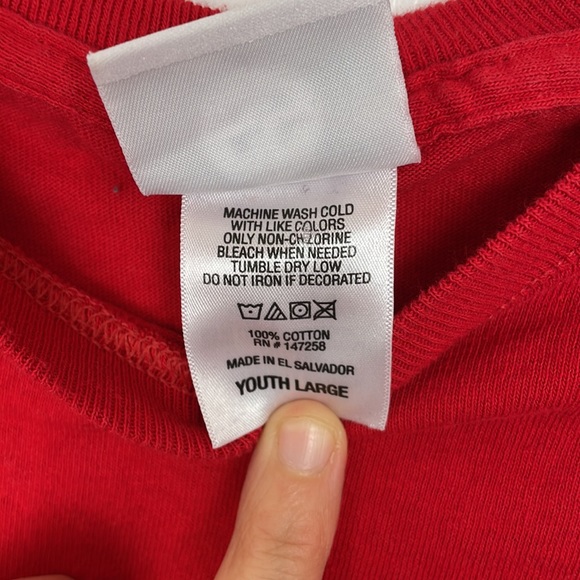 Simply Southern Christmas Nauti or Nice Long Sleeve Youth Size Large Color Red - Picture 7 of 7